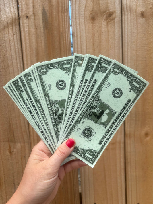 Richest Man in Texas Premium Dollar Bill Sticker